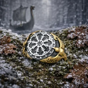 bague viking compas d'Odin or, cadeau