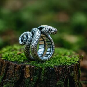 bague serpent viking Ouroboros en argent  925, cadeau femme homme