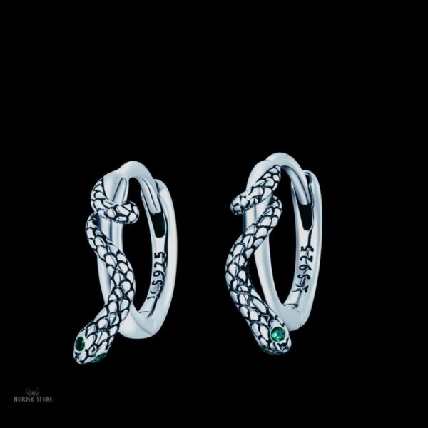 boucles d’oreilles celtiques Serpent Argent, cadeau homme et femme