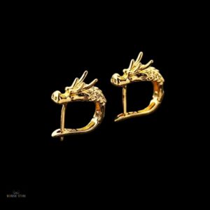 boucles d’oreilles dragon Nidhogg en acier or, cadeaux homme et femme