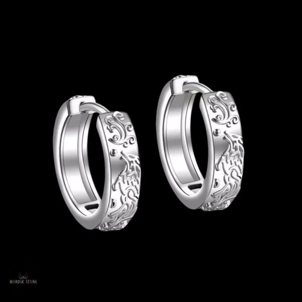 boucles d'oreilles entrelacs loup en acier argent, cadeau