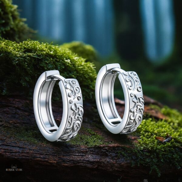 boucles d'oreilles entrelacs loup en acier argent, cadeau homme et femme