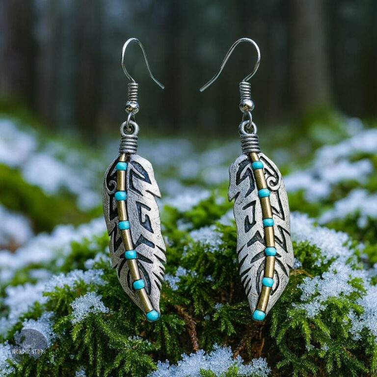 boucles d'oreilles plumes Lagertha, cadeau femme