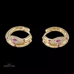 boucles d'oreilles serpent Jörmungand amethyste, cadeau femme