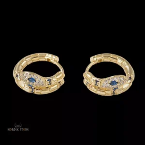 boucles d'oreilles serpent Jörmungand saphir, cadeau femme