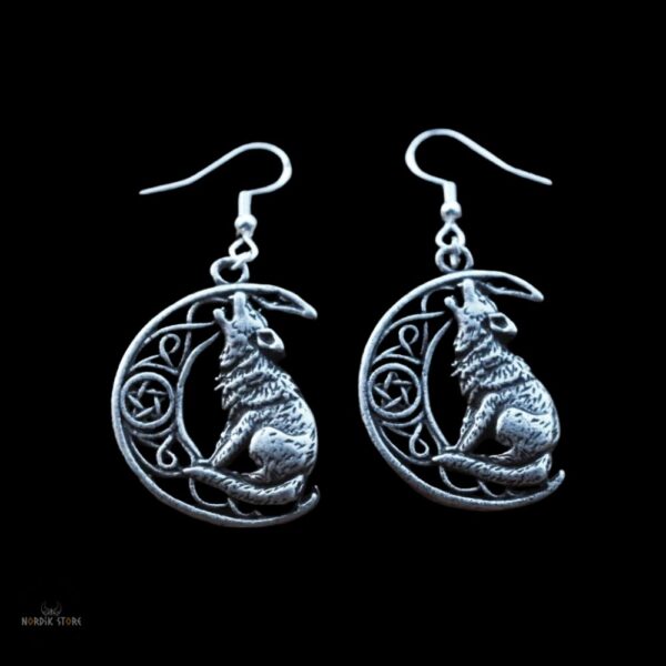 boucles d'oreilles viking loup Sköll, cadeau homme