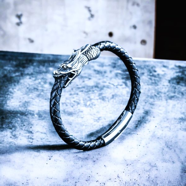 Bracelet dragon viking de Midgard argent