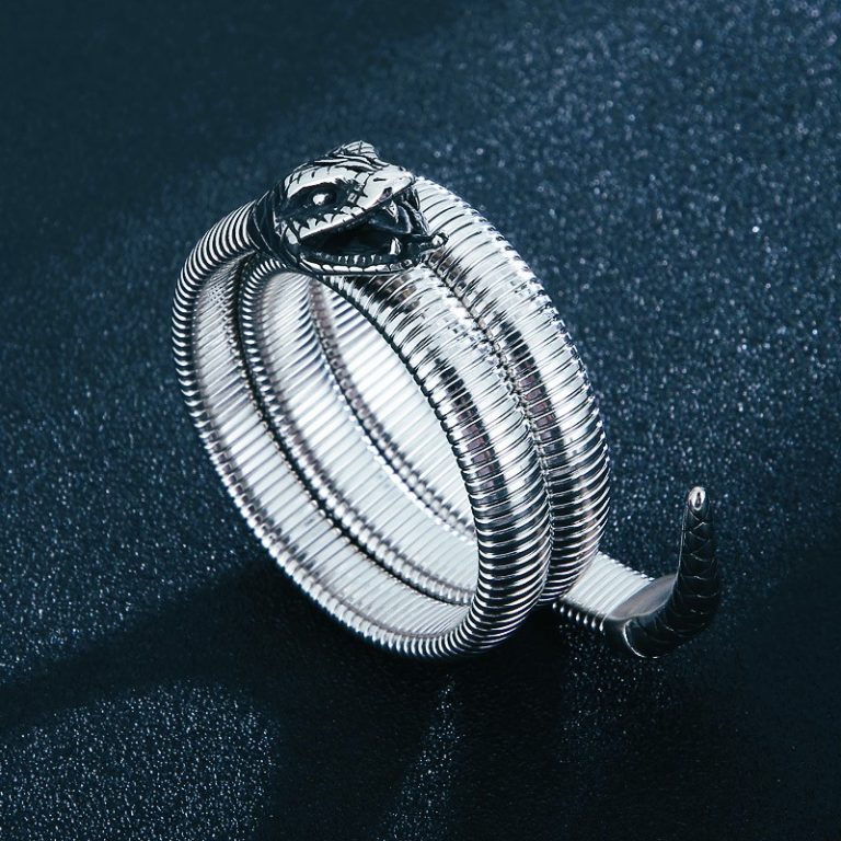 Bracelet viking anneaux serpent