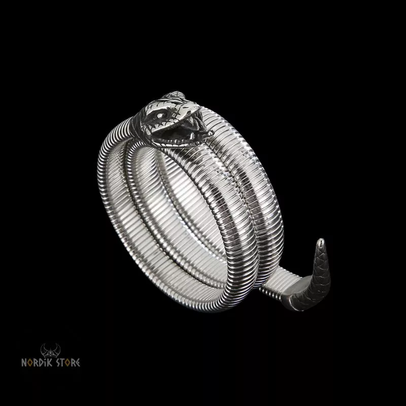 bracelet viking anneaux Jörmungand en acier, cadeau