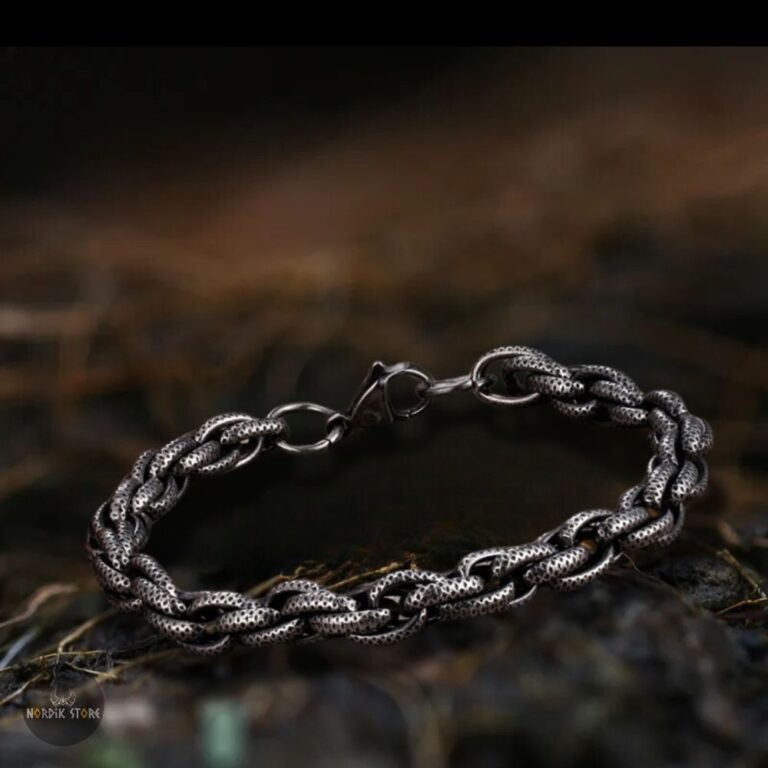 bracelet viking anneaux serpent en acier, cadeau