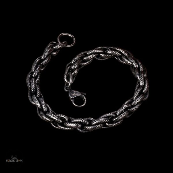 bracelet viking anneaux serpent en acier, cadeau homme et ados