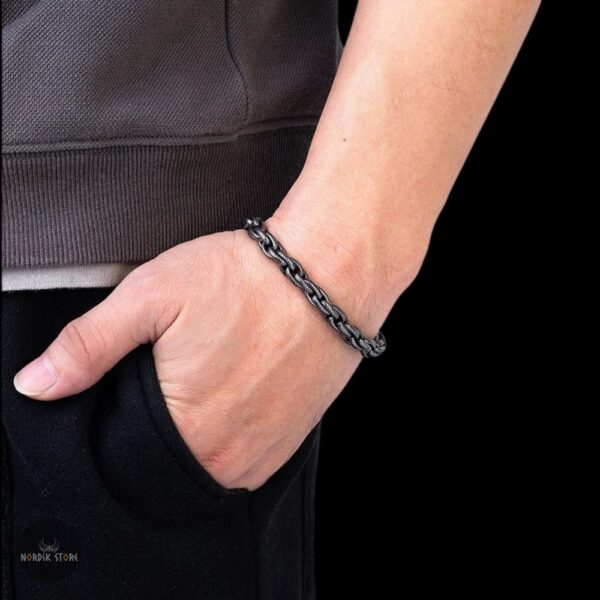 bracelet viking anneaux serpent en acier, cadeau homme