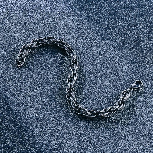Bracelet viking anneaux serpent noir