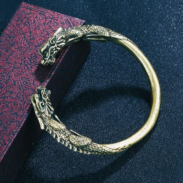 Bracelet viking à double tête dragon
