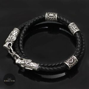 Bracelet viking dragon Nidhoog argent, cadeau