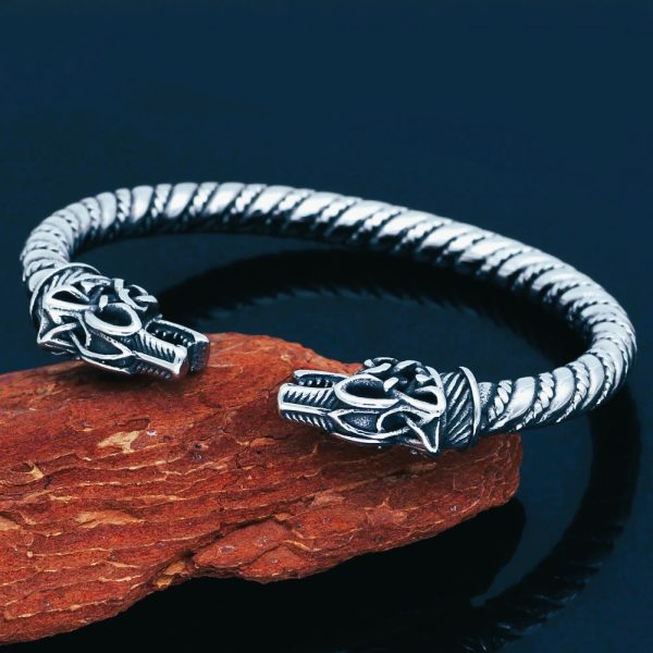 Bracelet viking nordique loups d’Odin Freki Geri