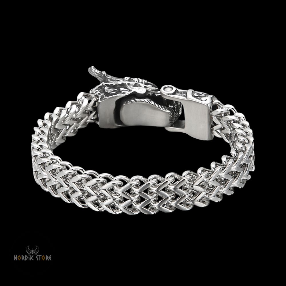 bracelet viking puissance du dragon Fafnir en acier, cadeau