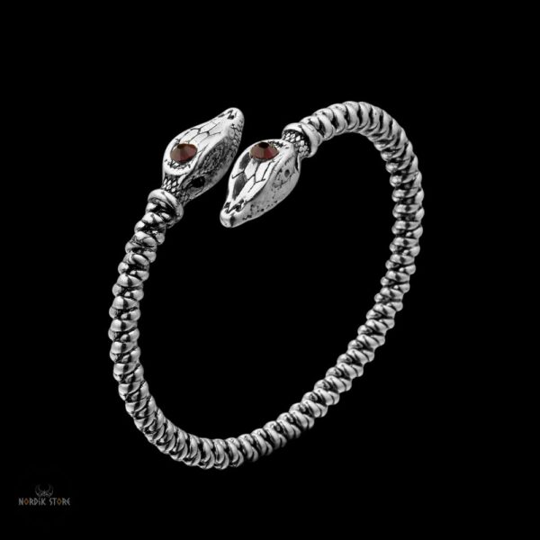 bracelet viking serpent Jörmungandr argent, cadeau homme et ados