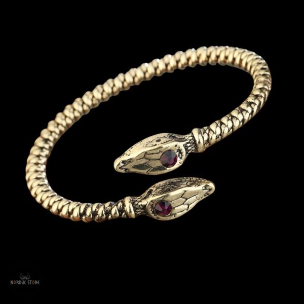 bracelet viking serpent Jörmungandr bronze, cadeau homme