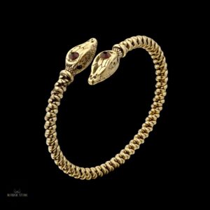 bracelet viking serpent Jörmungandr bronze, cadeau homme et ados