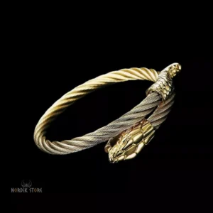 bracelet viking Serpent Midgard en acier or, cadeau