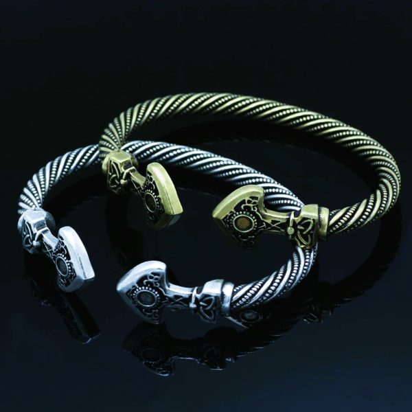 Bracelets torques vikings Flèches bronze argent