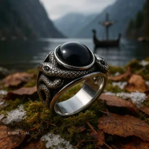 chevalière viking oeil de Sigurd en acier, cadeau homme et ados
