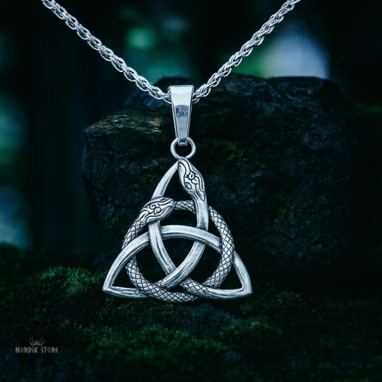 collier celtique Serpent Triquetra cadeau