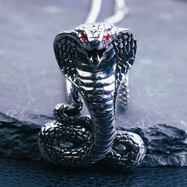Collier pendentif viking serpent cobra