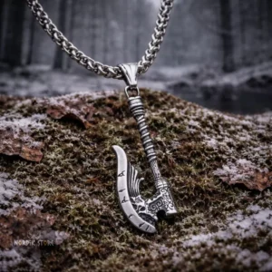 collier viking hache runique, cadeau homme et ados
