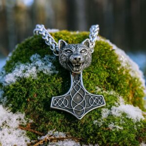 collier viking Mjöllnir Fenrir, cadeau