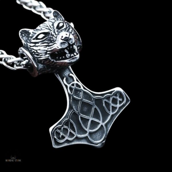 collier viking Mjöllnir Fenrir, cadeau homme