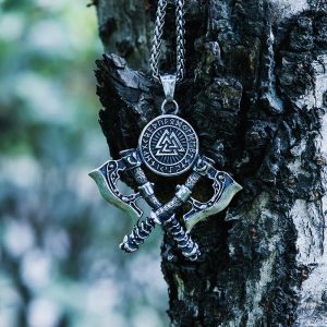 Collier viking nordique hache Valknut