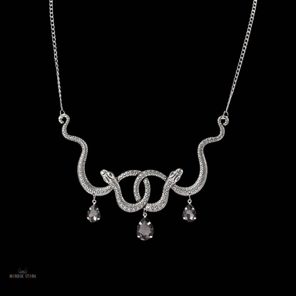 collier viking Serpent Freyja argent, cadeau femme