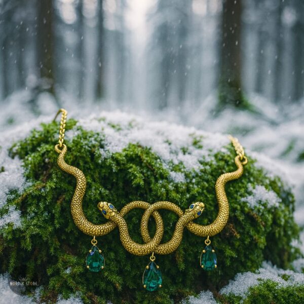 collier viking Serpent Freyja or, cadeau