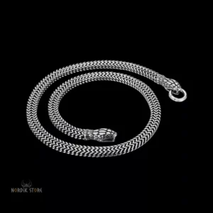 collier viking Tête Serpent argent, cadeau