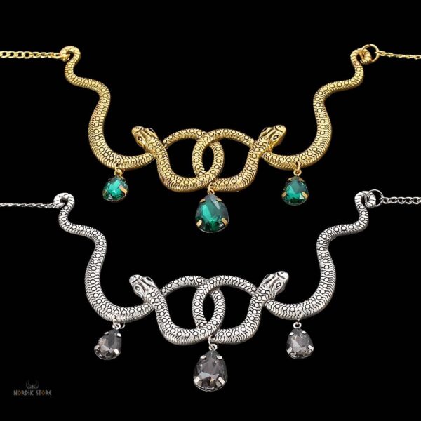 colliers vikings Serpent Freyja argent, cadeaux
