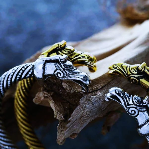Jonc bracelet Viking les corbeaux d’Odin Munin et Hugin