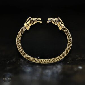 Jonc Viking les Corbeaux d'Odin or, cadeau homme