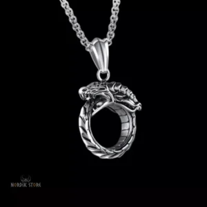 pendentif viking dragon Ouroboros argent, cadeau