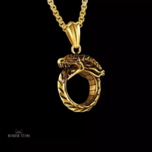 pendentif viking dragon Ouroboros or, cadeau