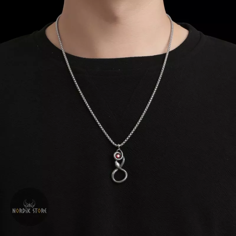 pendentif viking oeil de serpent, cadeau homme et femme