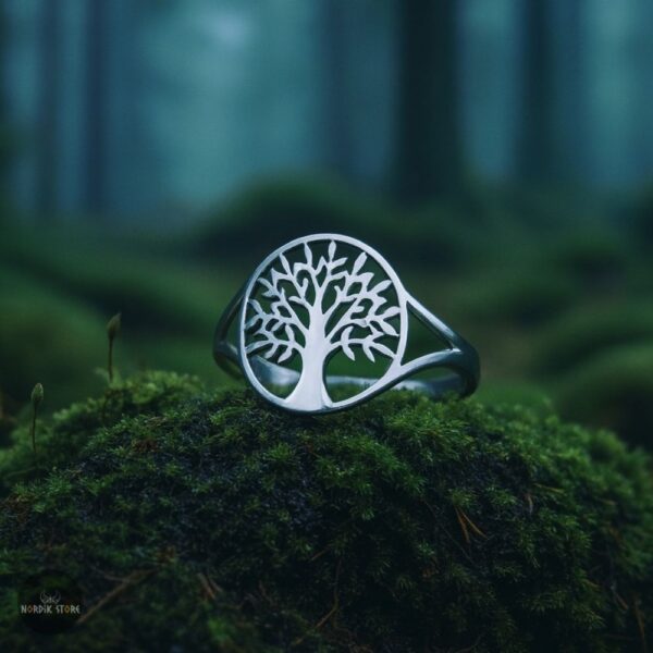 bague nordique arbre de vie argent, cadeau