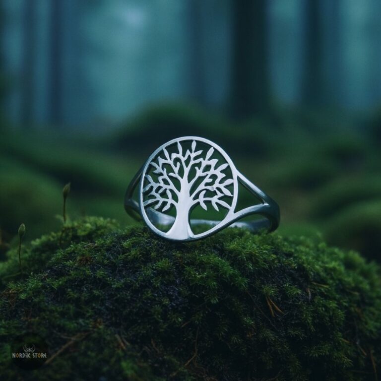 bague nordique arbre de vie argent, cadeau