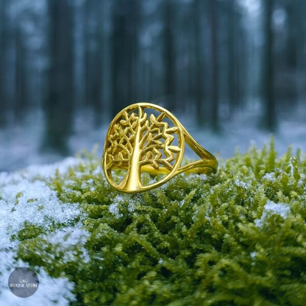 bague nordique arbre de vie or, cadeau