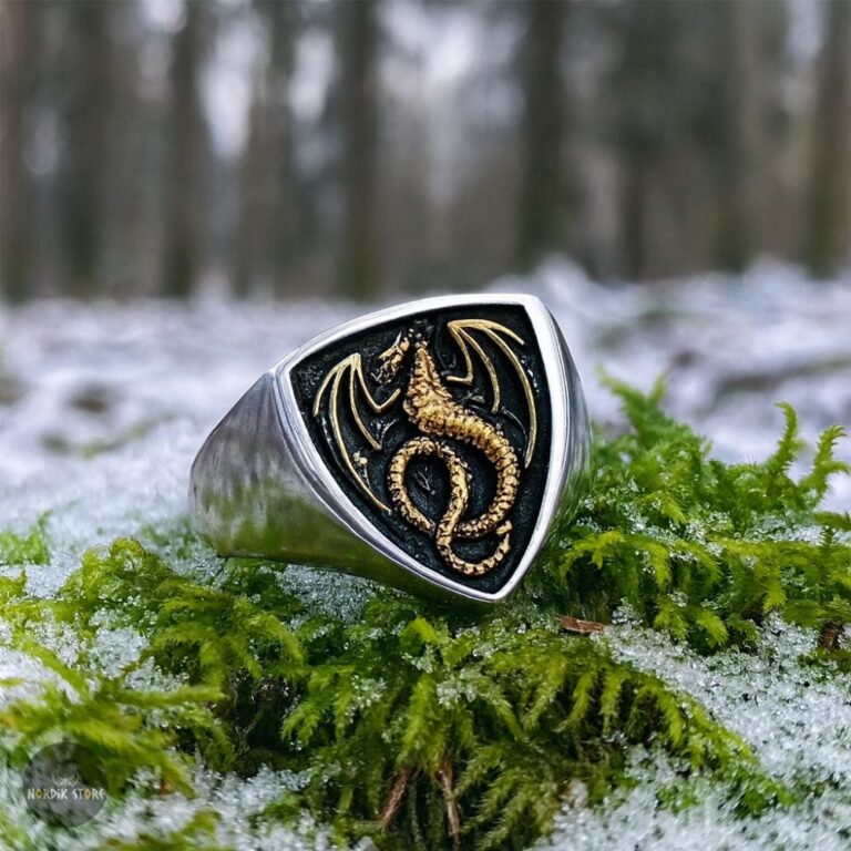 Bague viking force du dragon, cadeau