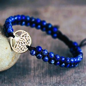 Bracelet viking Yggdrasil bleu