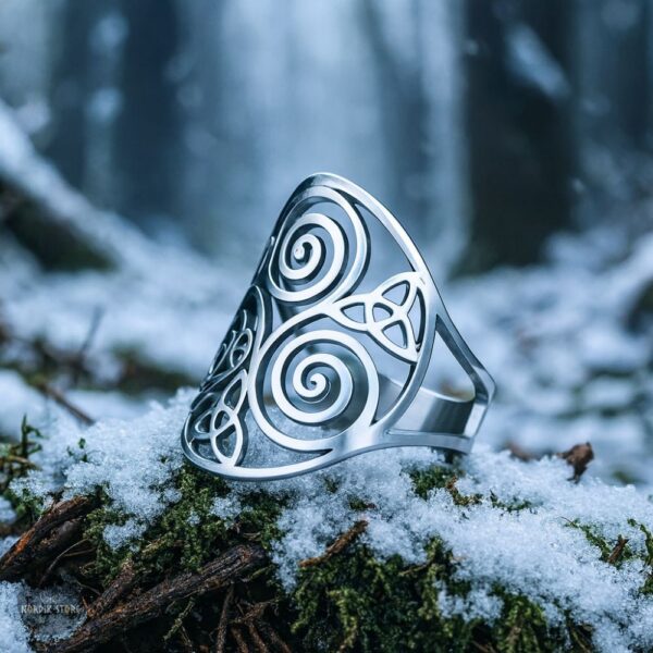 bague celtique Triskell en argent, cadeau