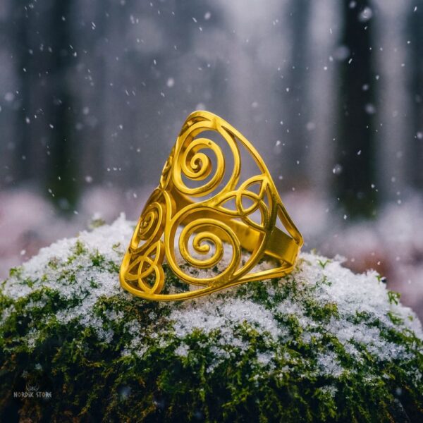 bague celtique Triskell en or, cadeau
