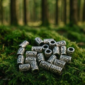 bijoux de barbe runes viking, 24 pièces